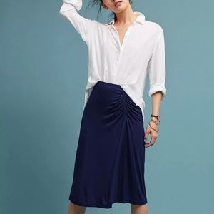 SOLD Anthropologie Maeve Midi Blue Skirt